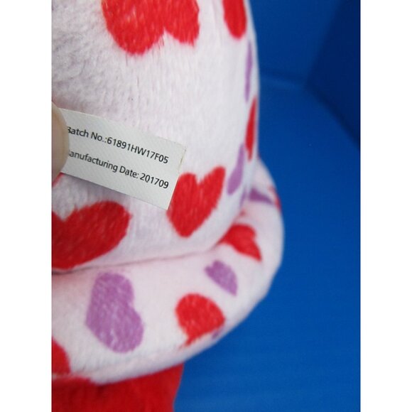 First & Main Red Plush Turtle Stuffed Animal With Heart Pattern Shell V-Day - Picture 7 of 8